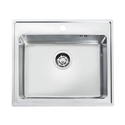 Diskho Intra Omnia600SF Rostfri Enkel med Korgventil, Bräddavlopp & Vattenlås