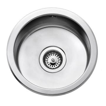 Diskho Intra Barents BC313-R026 Rostfri Enkel med Korgventil, Bräddavlopp & Vattenlås