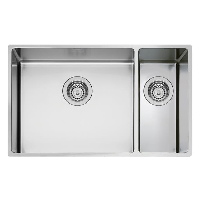 Diskho DecoSteel XV 5018 Rostfri Dubbel med Korgventil & Vattenlås