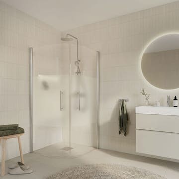 Duschhörn Arrow Round Delvis Frostat Glas