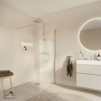 Duschvägg Arrow Wall Delvis Frostat Glas