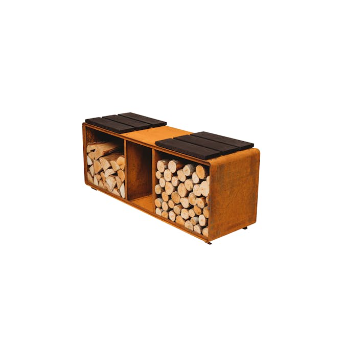 Vedförvaring GrillSymbol Cortenstål Enzo Rack L