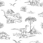 Tapet ESTAhome Dinosaurier Svart Och Vitt EW139269