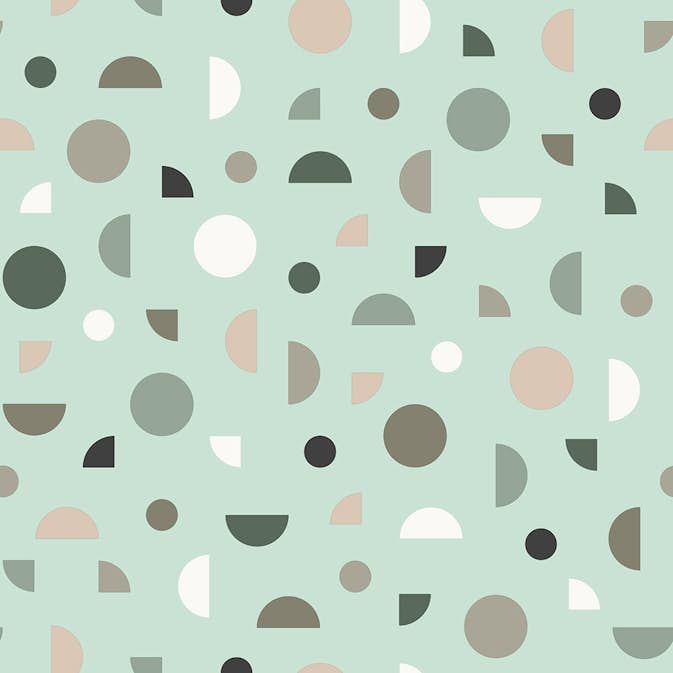 Tapet ESTAhome Grafiskt Motiv Mint, Rosa Och Vitt EW139279