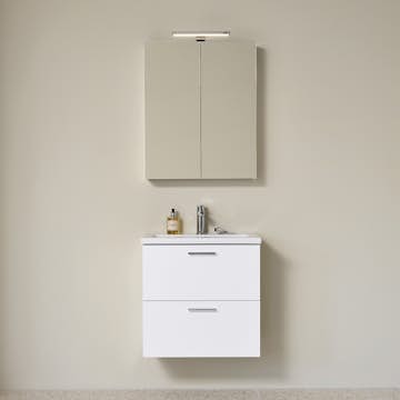 Möbelpaket Vedum Free 615 Compact Maja med Tvättställ och Spegelskåp Viken Vit