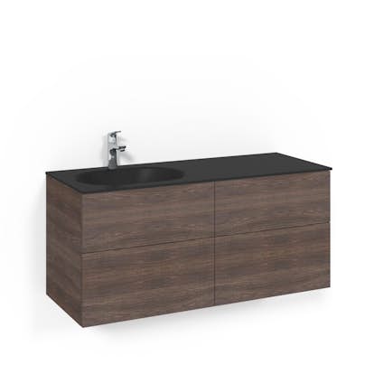 Tvättställsskåp Macro Design Crown Push Open Med Glastvättställ