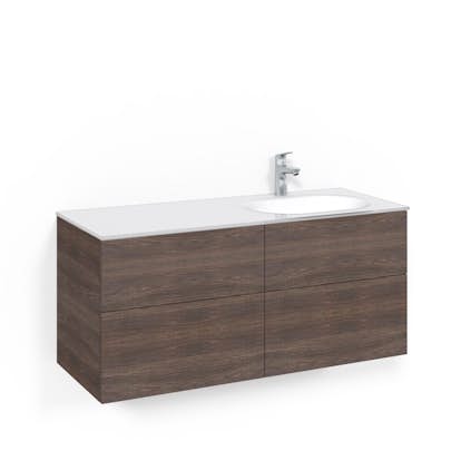 Tvättställsskåp Macro Design Crown Push Open Med Glastvättställ