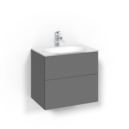 Tvättställsskåp Macro Design Crown Push Open Med Glastvättställ