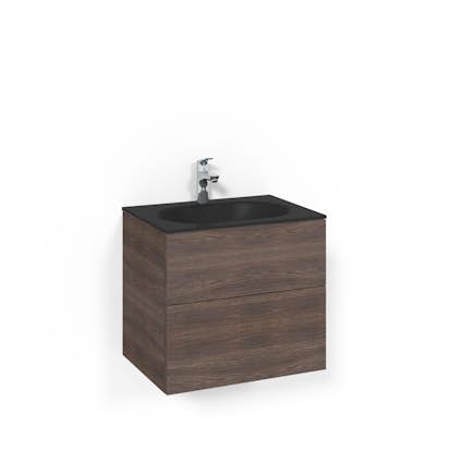 Tvättställsskåp Macro Design Crown Push Open Med Glastvättställ