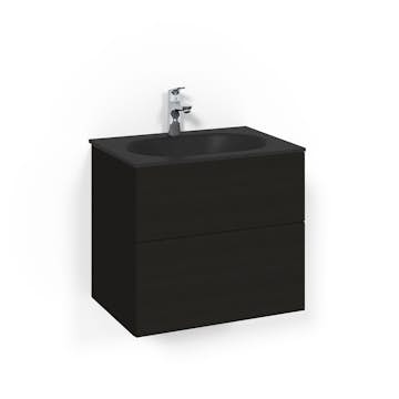 Tvättställsskåp Macro Design Crown Push Open Med Glastvättställ