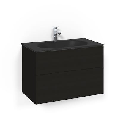 Tvättställsskåp Macro Design Crown Push Open Med Glastvättställ