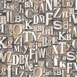 Tapet Galerie Wallcoverings Block Letters G56205