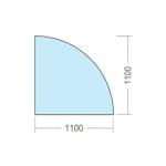 Golvglas Kaminexperten 1100 x 1100 Hörn