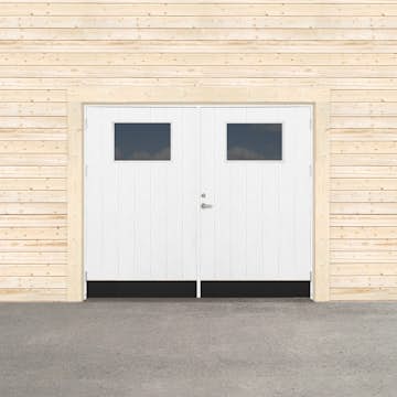 Garageport Sveadörren Varm Glasfönster Grundmålad