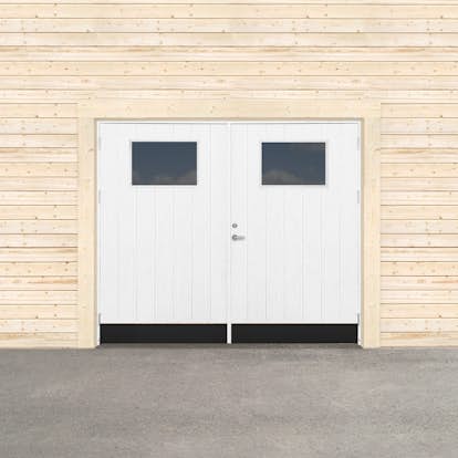 Garageport Sveadörren Varm Glasfönster Grundmålad