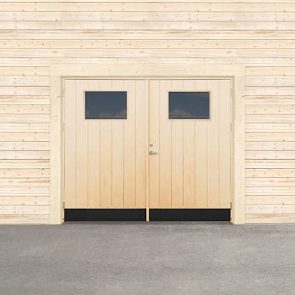 Garageport Sveadörren Kall Glasfönster Obehandlad