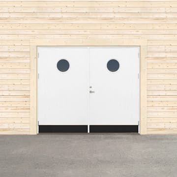Garageport Sveadörren Kall Runt Fönster Grundmålad
