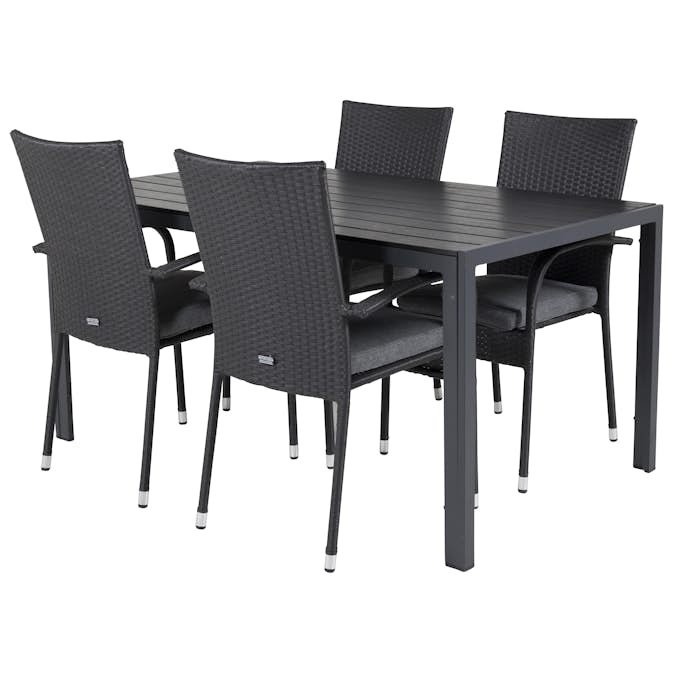 Matgrupp Utomhus Venture Home Bront 150 med 4 Asta Trädgårdsstolar