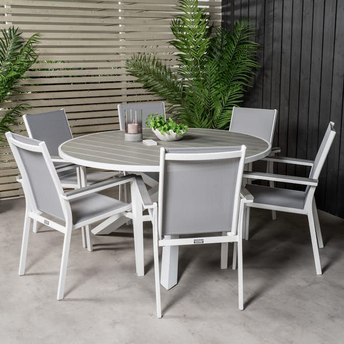 Matgrupp Venture Home Pincy Ø140 med 6 Pincy Stolar