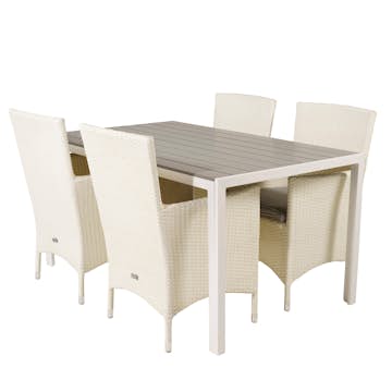 Matgrupp Utomhus Venture Home Bront 150 med 4 Milwa Trädgårdsstolar