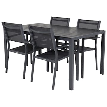 Matgrupp Utomhus Venture Home Bront 150 med 4 Copacabana KarmTrädgårdsstolar