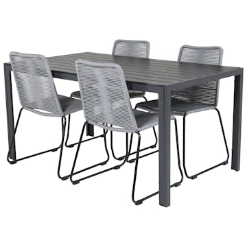 Matgrupp Utomhus Venture Home Bront 150 med 4 Leon Trädgårdsstolar