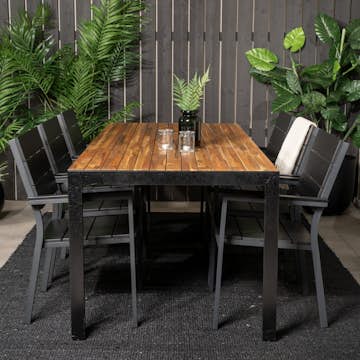 Matgrupp Utomhus Venture Home Berfin med 6 Lova Trädgårdsstolar