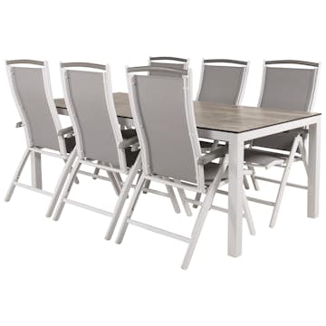 Matgrupp Utomhus Venture Home Lea 205 med 6 Aleyna Trädgårdsstolar