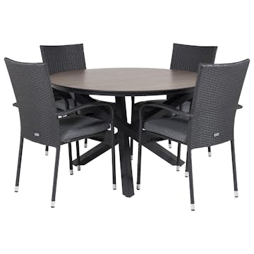 Matgrupp Venture Home Lea Ø 120 med 4 Asta Stolar