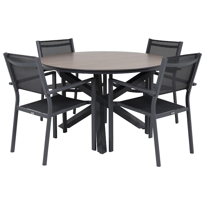 Matgrupp Venture Home Lea Ø 120 med 4 Copacabana Matstolar