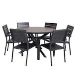 Matgrupp Venture Home Lea Ø 120 med 6 Lova Stolar