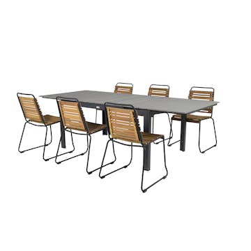Matgrupp Venture Home Lova 160/240 med 6 Berfin Matstolar