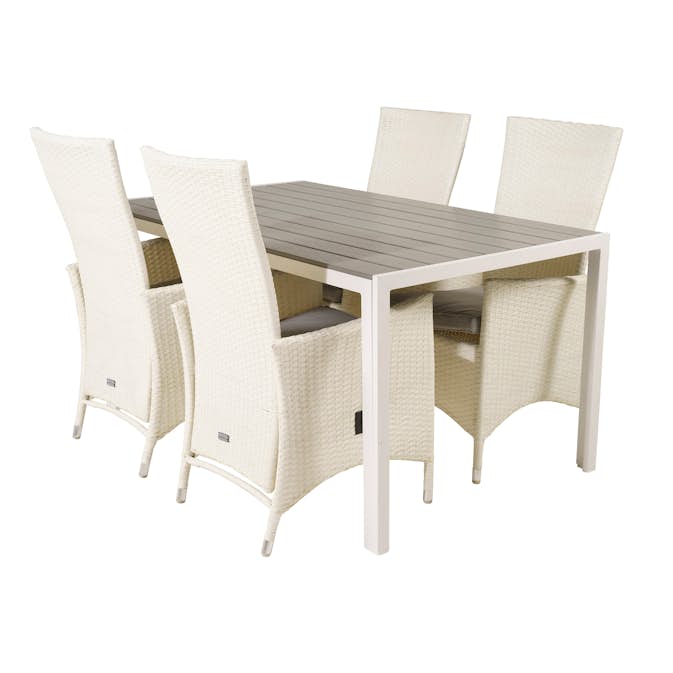 Matgrupp Utomhus Venture Home Bront 150 med 4 Pishi Trädgårdsstolar