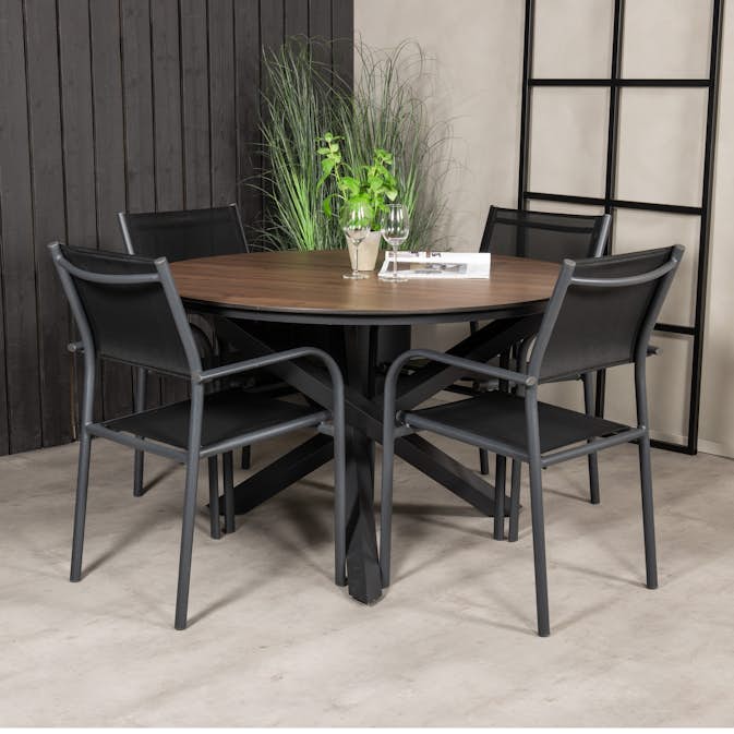 Matgrupp Venture Home Lea Ø 120 med 4 Siri Matstolar