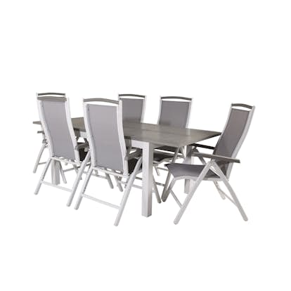 Matgrupp Venture Design Aleyna 160/240 med 6 Stolar