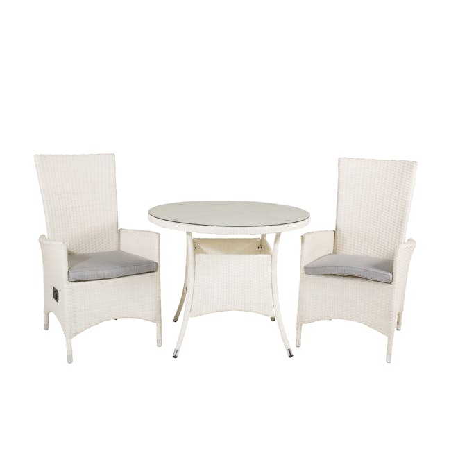 Matgrupp Utomhus Venture Home Virda Ø 90 med 2 Pishi Trädgårdsstolar