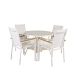 Matgrupp Venture Home Virda Ø 90 med 4 Thea Matstolar