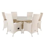 Matgrupp Utomhus Venture Home Virda Ø 150 med 6 Pishi Trädgårdsstolar