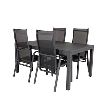 Matgrupp Venture Home Madrid 160/240 med 4 Copacabana Stolar