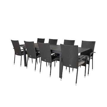 Matgrupp Venture Home Madrid 160/240 med 8 Asta Stolar