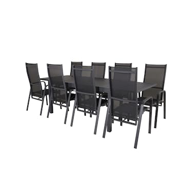 Matgrupp Venture Home Madrid 160/240 med 8 Copacabana Stolar