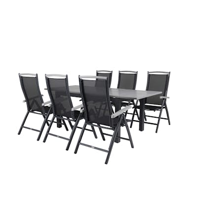 Matgrupp Venture Design Aleyna 160/240 med 6 Stolar