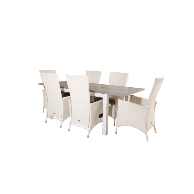 Matgrupp Venture Home Aleyna 152/210 med 6 Pishi Matstolar