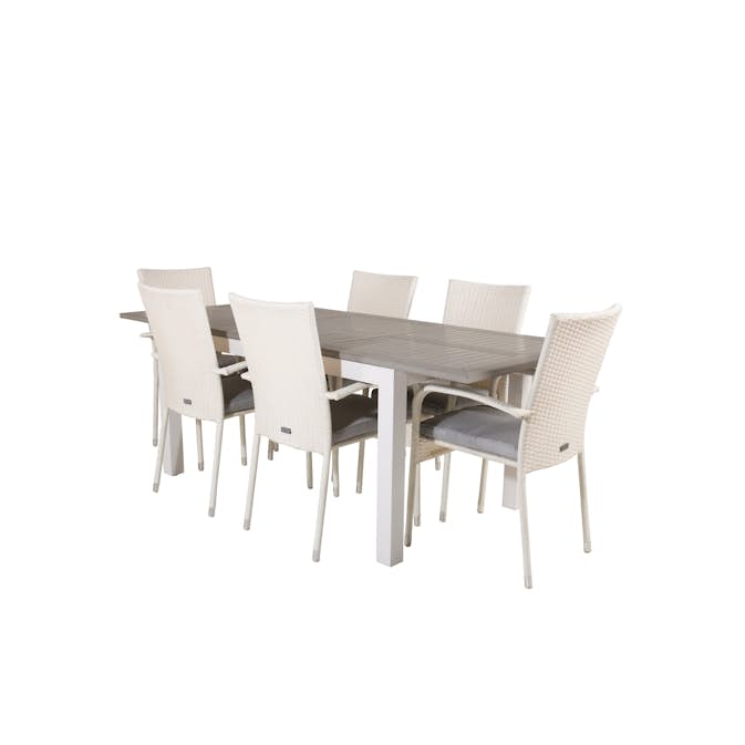 Matgrupp Venture Home Aleyna 152/210 med 6 Asta Stolar