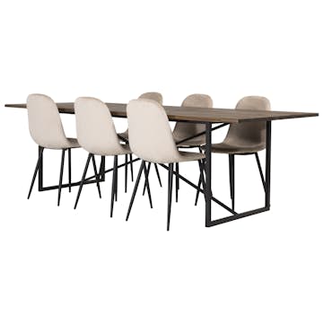 Matgrupp Venture Home Peo med 6 Pobbie Stolar Sammet