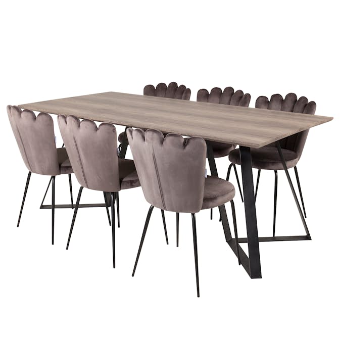 Matgrupp furniture/fashion Madde med 6 Limhamn Light Stolar