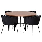 Matgrupp furniture/fashion Copenhagen med 4 Svarta Limhamn Stolar