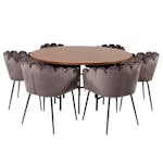 Matgrupp furniture/fashion Copenhagen med 6 Gråa Limhamn Stolar