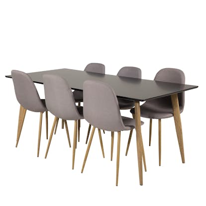 Matgrupp Venture Home Pobbie 180 med 6 Stolar Polyestertyg