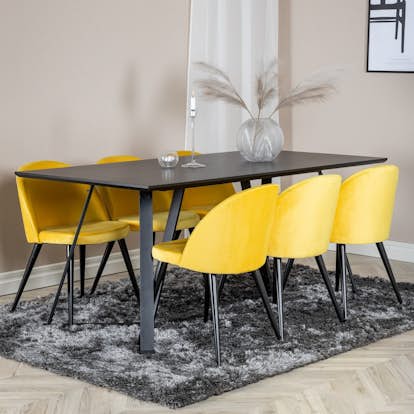 Matgrupp Venture Home Madde med 6 Valentina Stolar Sammmet